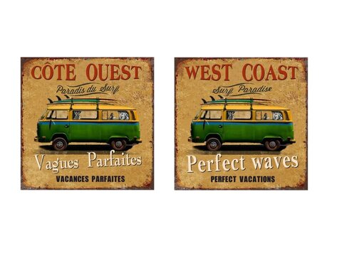 Affiche en métal Westfalia réversible