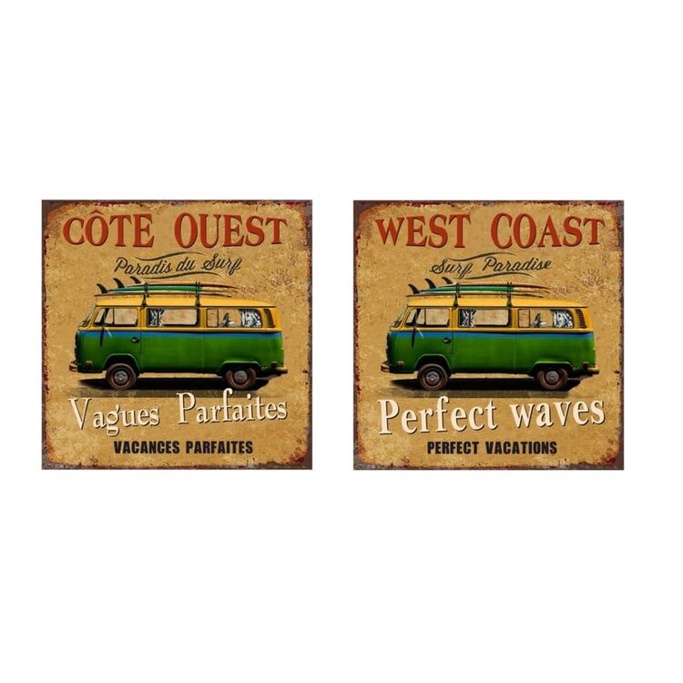 Affiche en métal Westfalia réversible