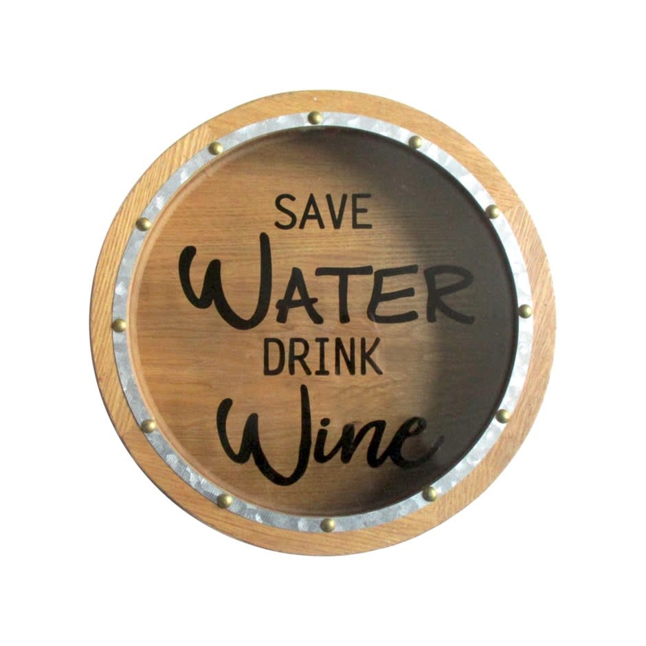 Boîte à bouchons de vin « Save water drink wine »