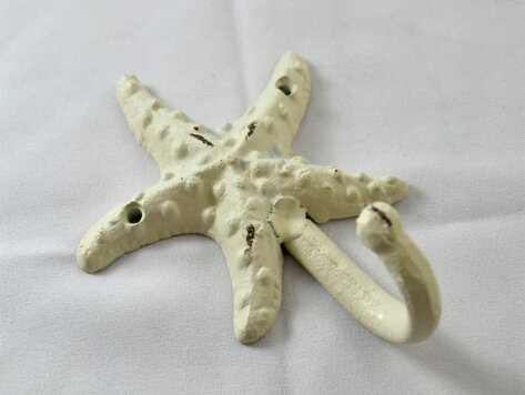 Crochet étoile de mer blanc antique