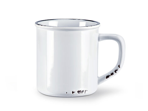 Tasse blanche en grès (14 oz)