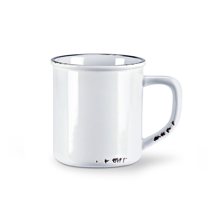 Tasse blanche en grès (14 oz)