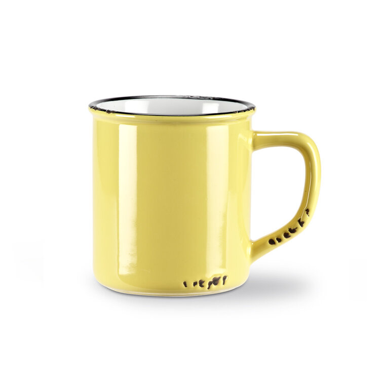 Tasse jaune en grès (14 oz)