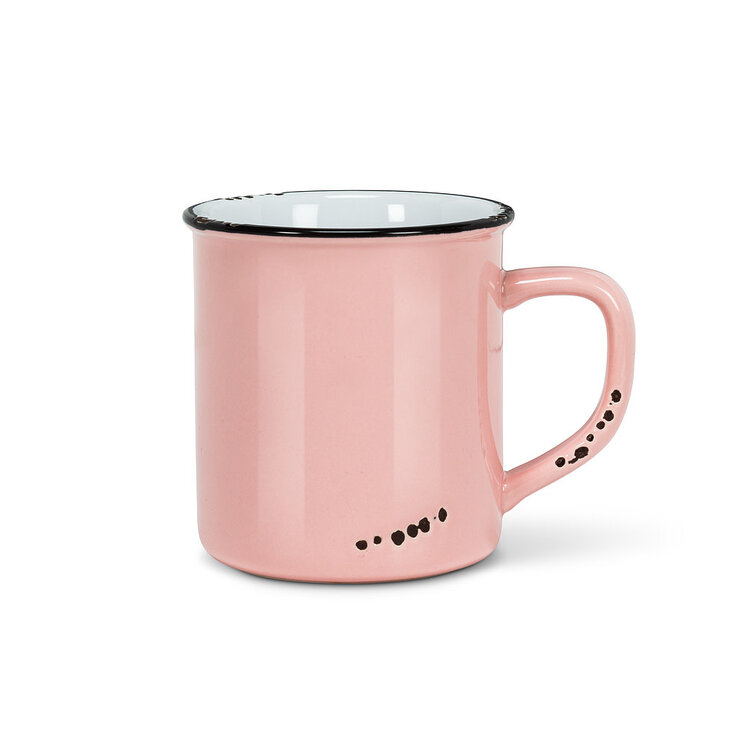 Tasse rose en grès (14 oz)