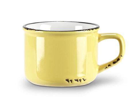 Tasse cappuccino jaune en grès (8 oz)