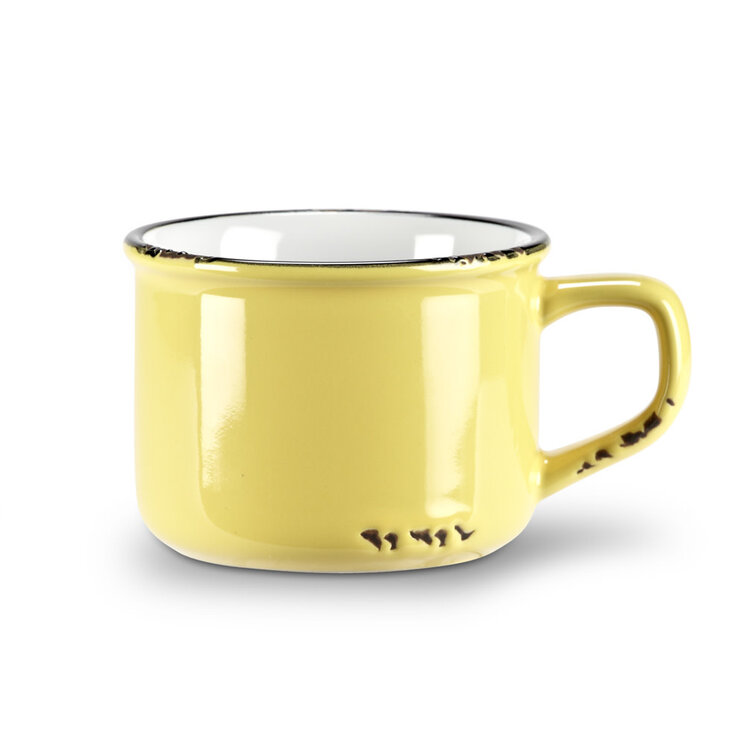 Tasse cappuccino jaune en grés (8oz)