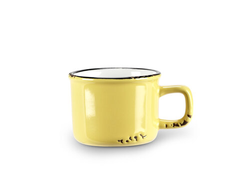 Tasse espresso jaune en grès (3 oz)