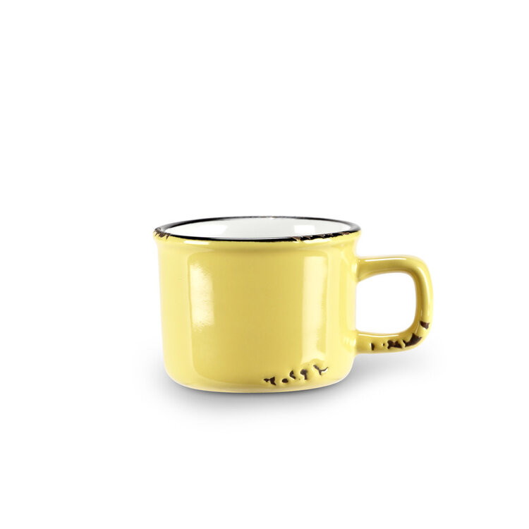 Tasse espresso jaune en grès (3 oz)