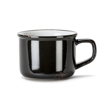 Tasse cappuccino noire en grès (8 oz)