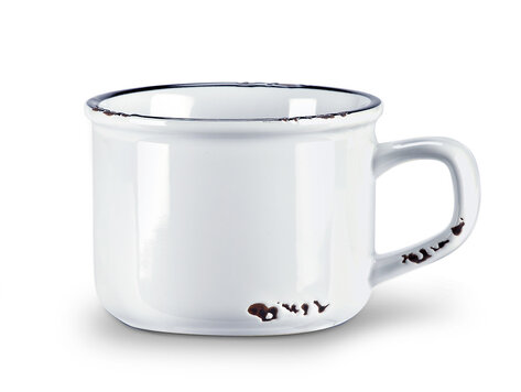 Tasse cappuccino blanche en grès (8 oz)