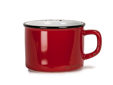 Tasse cappuccino rouge en grès (8 oz)