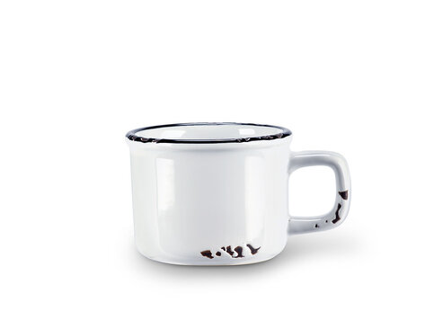 Tasse espresso blanche en grès (3 oz)