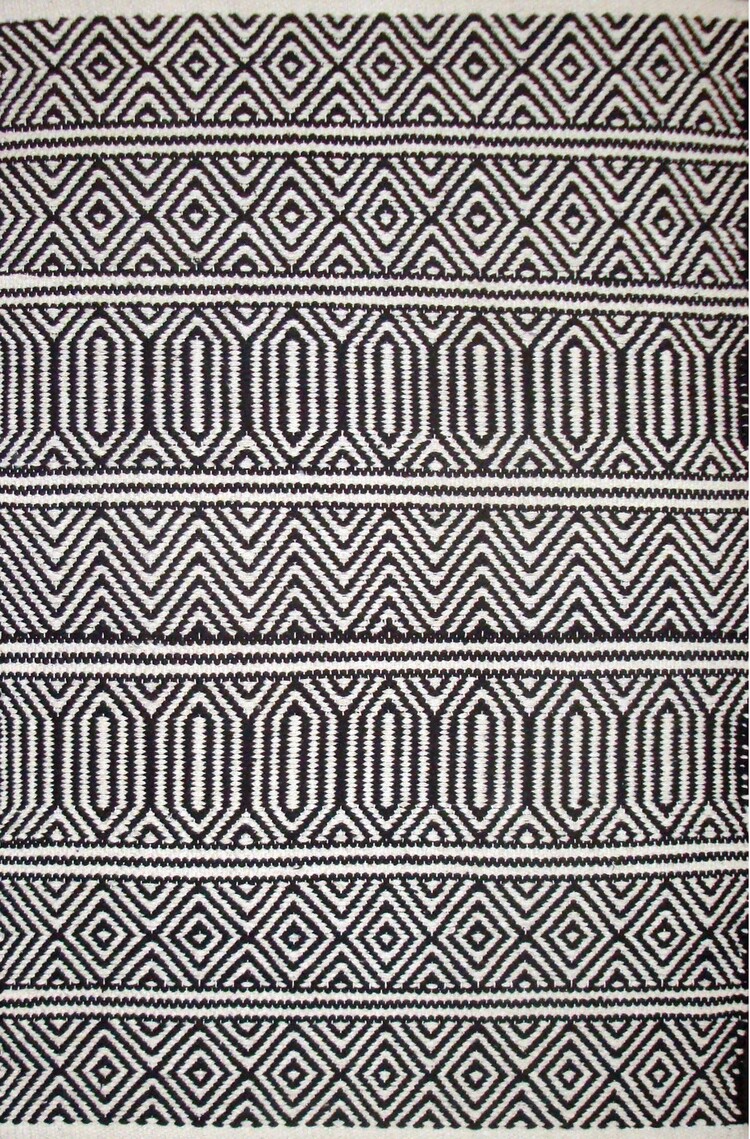 Tapis Dhurrie Geo Black 2' x 2'11"