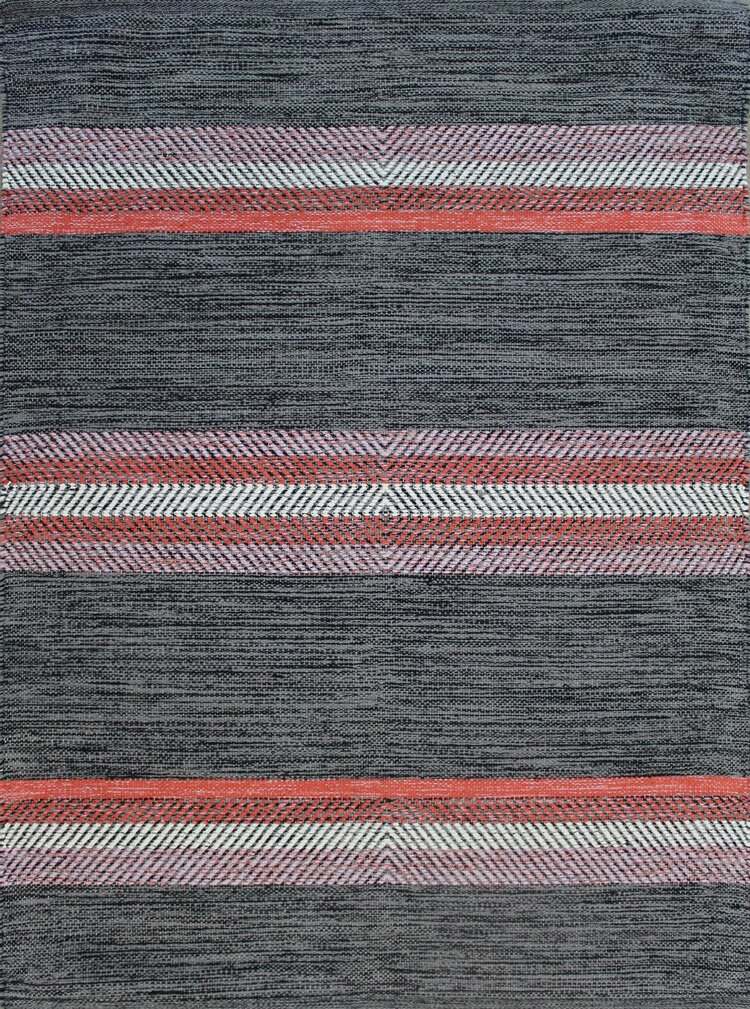 Tapis Dhurrie Rivera Black/Red 24"x 36"