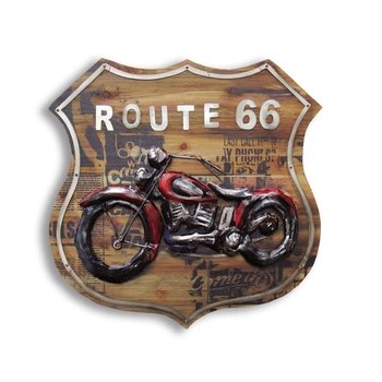 Route 66 moto 3D sur bois