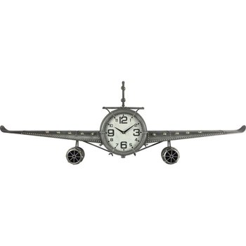 Horloge avion grise murale