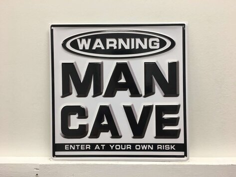 Affiche  en métal - Man Cave Blanche