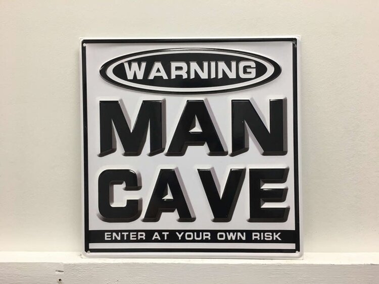 Affiche  en métal - Man Cave Blanche