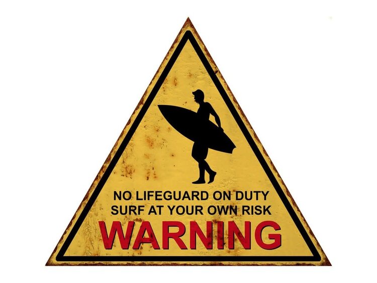 Affiche  en métal - Surf at your own risk