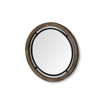 Petit miroir Josi I  en bois brun et métal noir