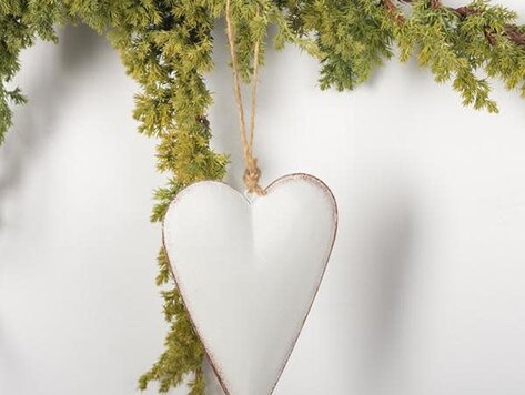 Coeur en métal blanc (grand)