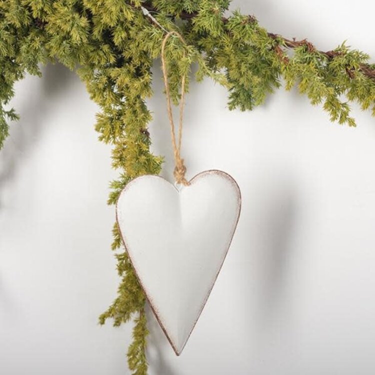 Coeur en métal blanc (grand)