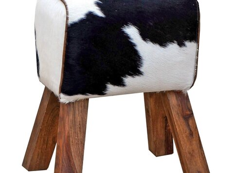 Banc simple en peau de vache