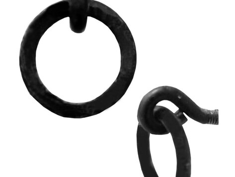 Poignée noire anneau de meuble