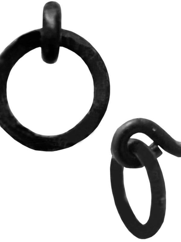 Poignée noire anneau de meuble
