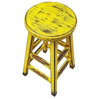 Tabouret de comptoir rond Kovu jaune