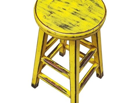 Tabouret de comptoir rond Kovu jaune