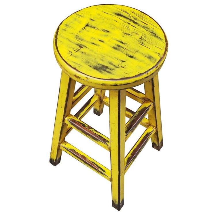 Tabouret de comptoir rond Kovu jaune