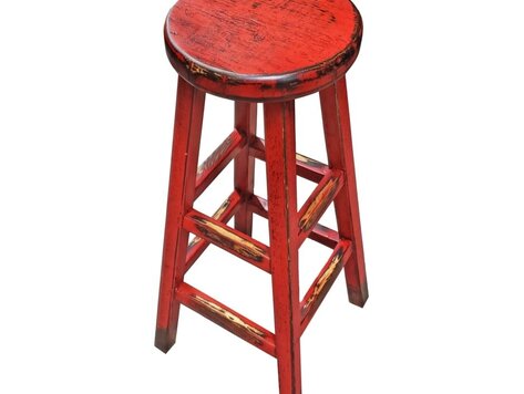 Tabouret de comptoir rond Kovu rouge