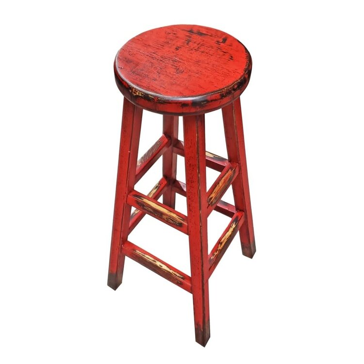 Tabouret de comptoir rond Kovu rouge