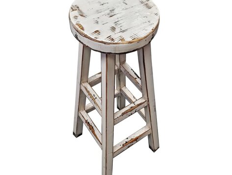 Tabouret de comptoir rond Kovu blanc