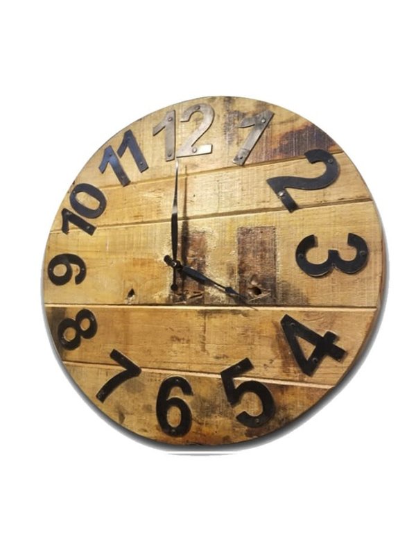 Horloge en bois rustique   17.7"D