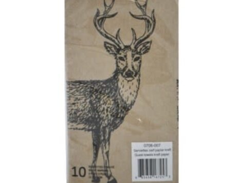 Serviettes de table - Cerf papier kraft 10 pcs