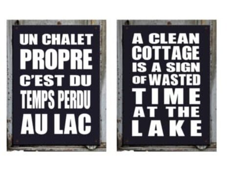 Affiche "Chalet propre" réversible