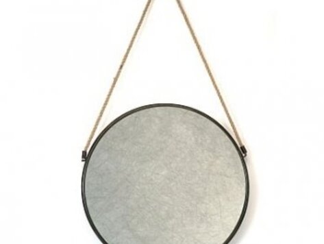 Miroir rond avec corde - Grand