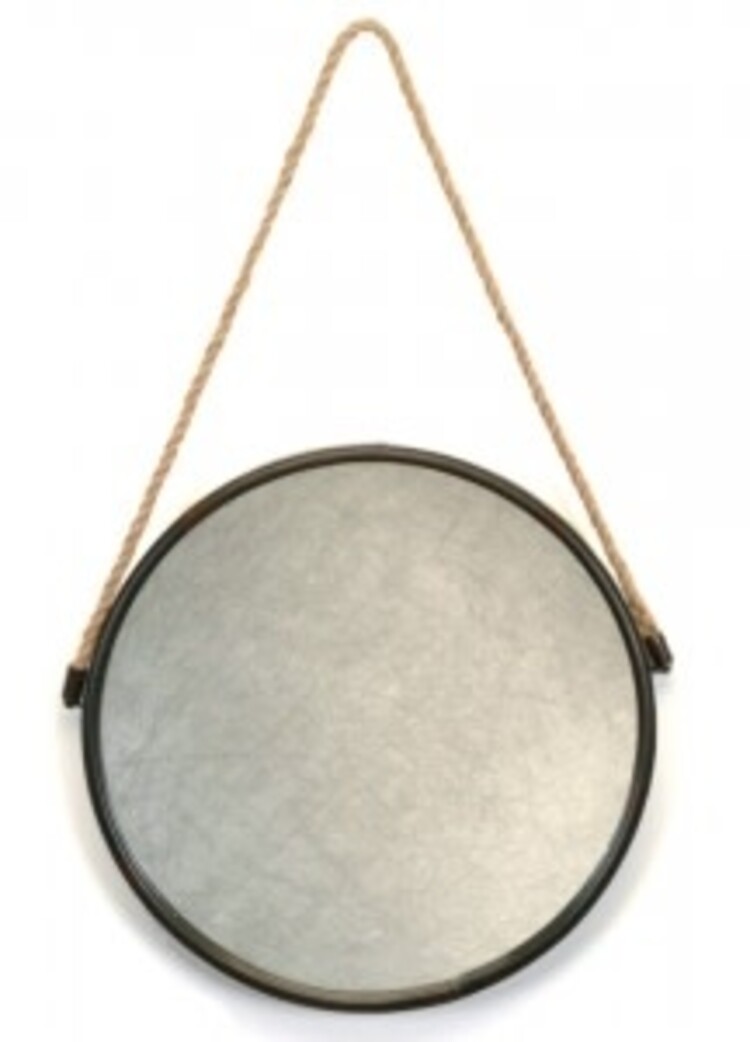 Miroir rond avec corde - Petit