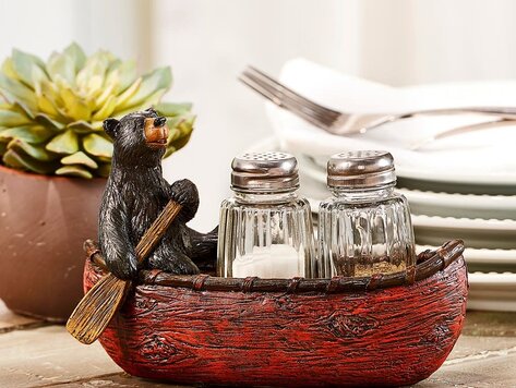 Salière & Poivrière ours/canot