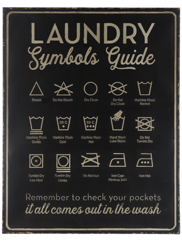 Affiche en métal - Laundry symboles