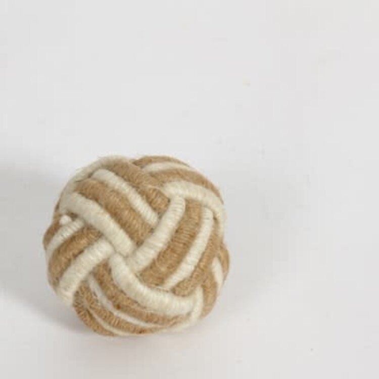 Poignée blanche et brune en jute