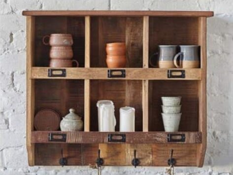 Casiers muraux en bois 6 cases