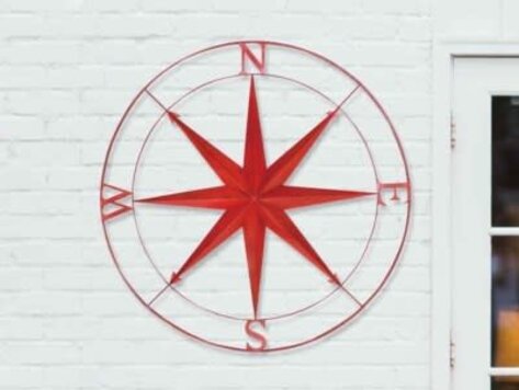 Rose des vents rouge