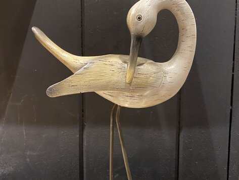 Oiseau longues pattes cou courbé