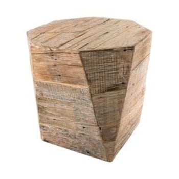 Table d'appoint octogonale en bois recyclé