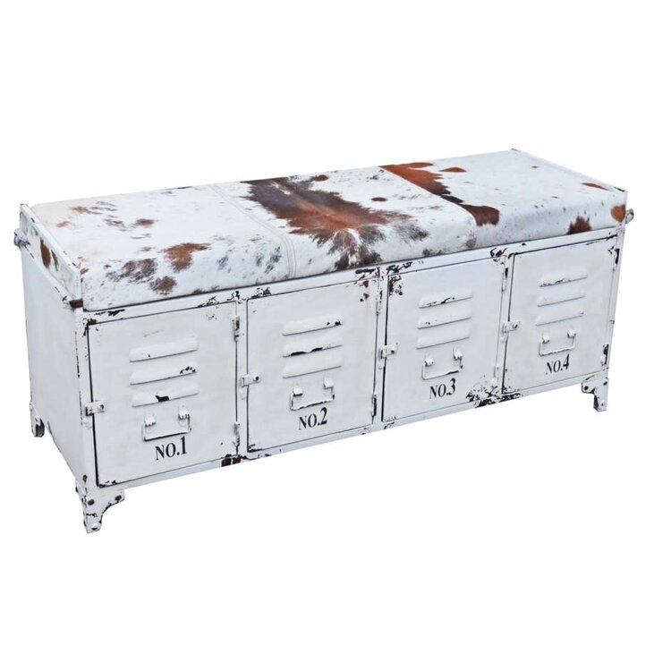 Banc peau de vache avec casiers