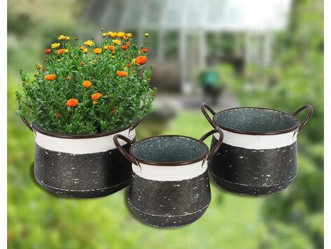 Pot à fleurs en métal- moyen