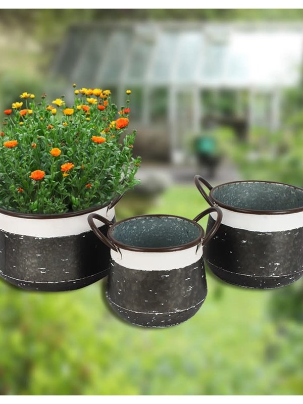 Pot à fleurs en métal- moyen